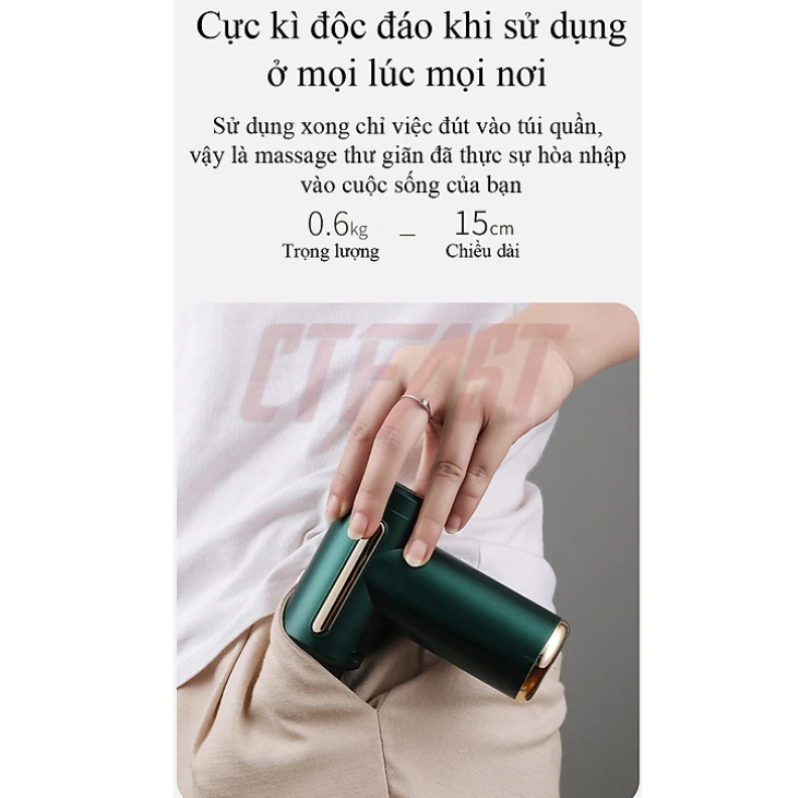 Máy massage KG720 mini cầm tay 6 chế độ hỗ trợ mát xa chuyên sâu, giảm đau cơ, cứng khớp hiệu quả nhanh chóng, đi kèm 4 đầu chuyên dụng 1500mah- Hàng chính hãng