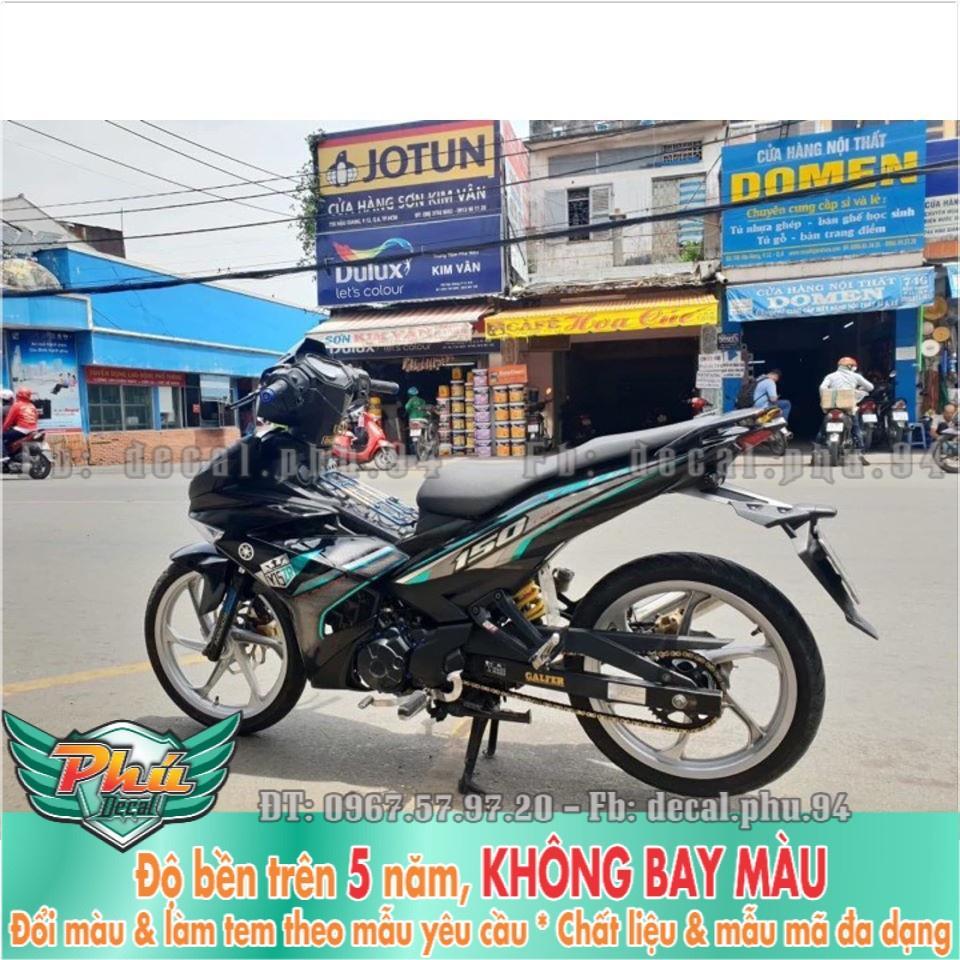 Tem rời EX 150 Y15ZR đen phối xanh 2 -1