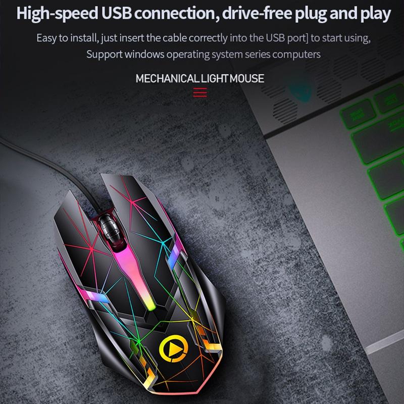 Chuột Quang Chơi Game 3 Nút Bấm Có Đèn LED