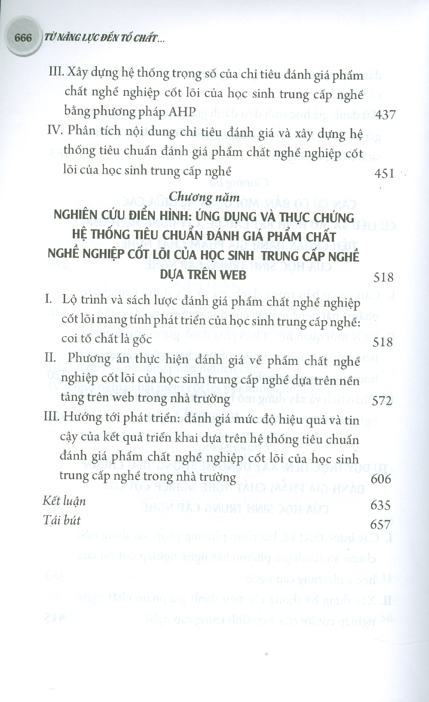 TỪ NĂNG LỰC ĐẾN TỐ CHẤT - Đánh Giá Và Xây Dựng Hệ Thống Tiêu Chuẩn Đánh Giá Phẩm Chất Nghề Nghiệp Cốt Lõi Của Học Sinh Trường Nghề - Lý Luận Và Thực Tiễn (Sách tham khảo)