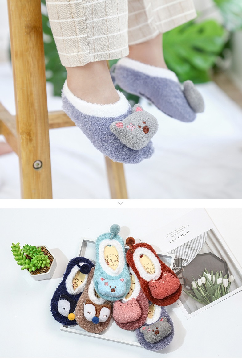 Tất Em Bé, Tất Giả Giày Len Xù 3D Có Chống Trơn