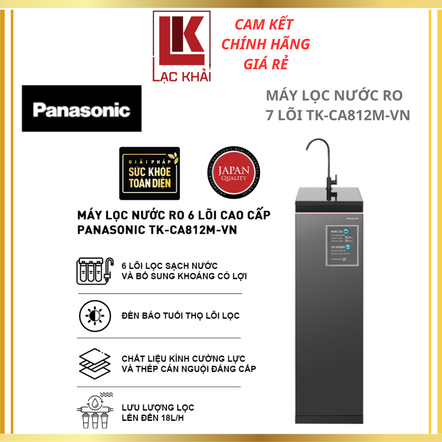 Máy lọc nước RO Panasonic TK-CA812M-VN 6 lõi - Hàng chính hãng - Bảo hành 12 tháng chính hãng