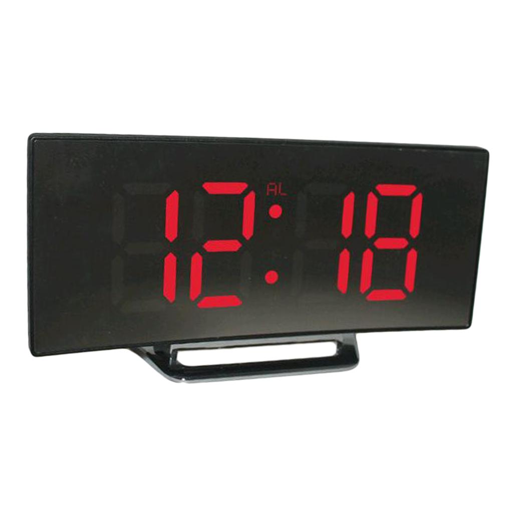 2pcs LED Digital Alarm Clock Mirror Clock Mirror Surface for Home Decor Red