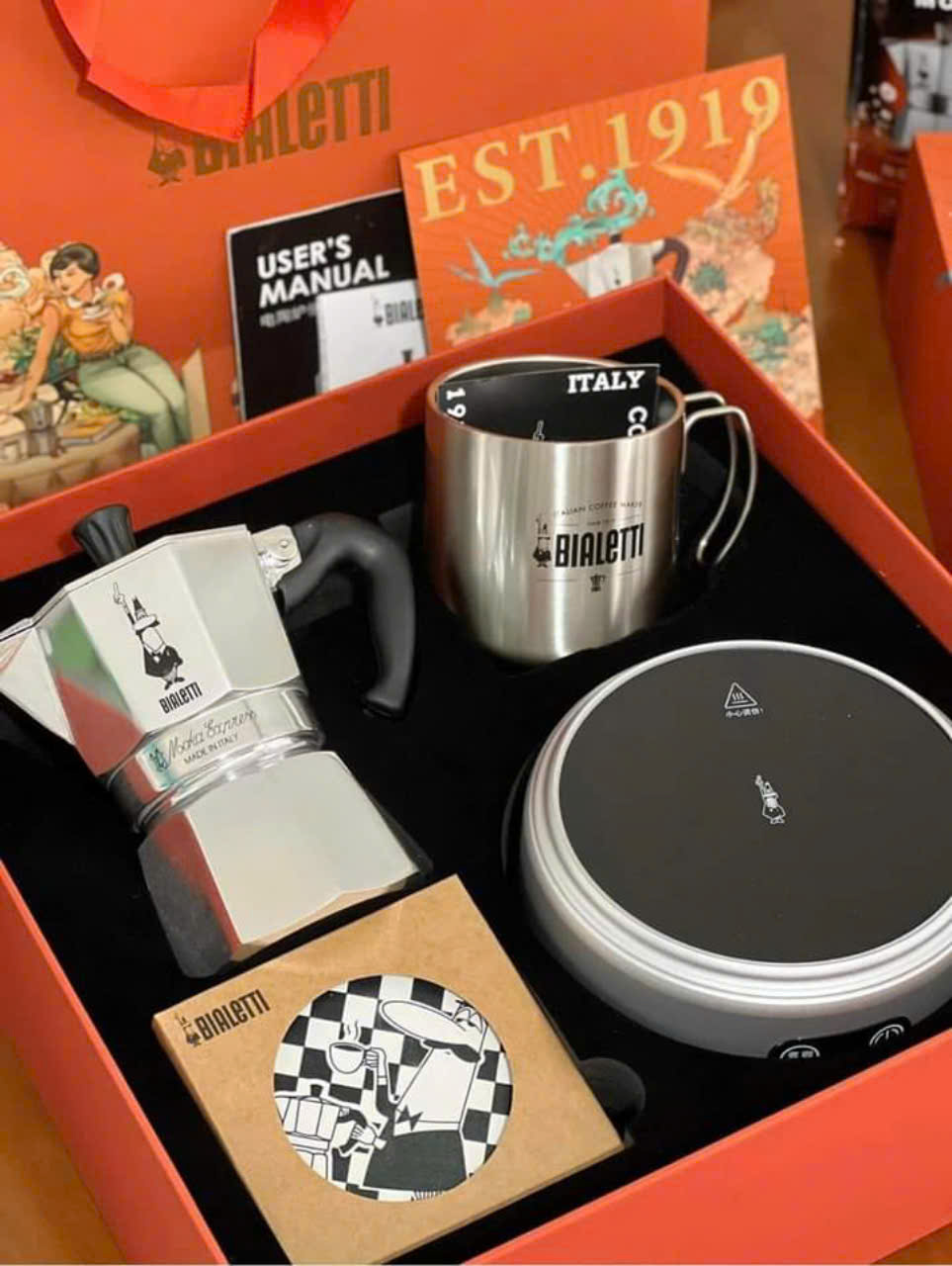 Bộ ấm cafe Bialetti Steam Age Moka Pot made in Italy Hàng chính hãng