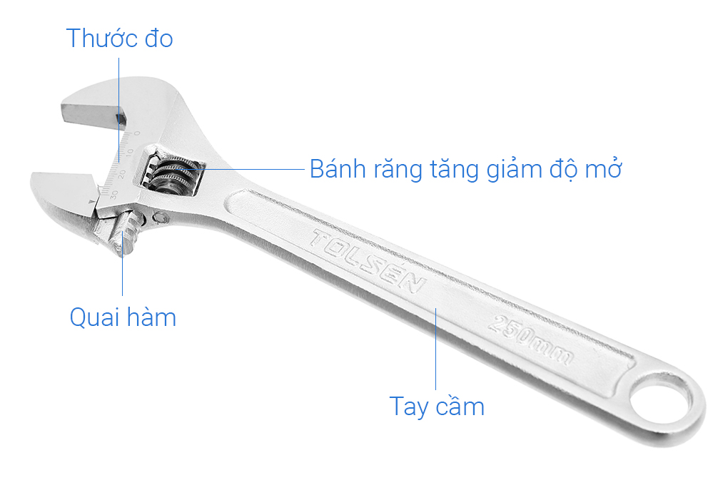 Mỏ lết cán trơn Tolsen 15cm 15001 - Hàng chính hãng