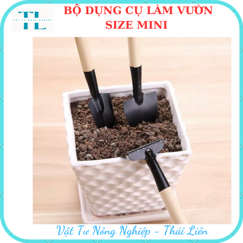 Bộ dụng cụ làm vườn 3 món mini, Bộ dụng cụ 3 món tiện lợi dễ sử dụng phù hợp cho bé làm vườn.