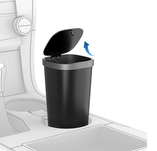 Thùng đựng rác Wiwu Trash Can CH020 cho ô tô, thiết kế nắp lò xo dạng đẩy, có thể mở nắp bằng một cái chạm nhẹ ngón tay - Hàng chính hãng