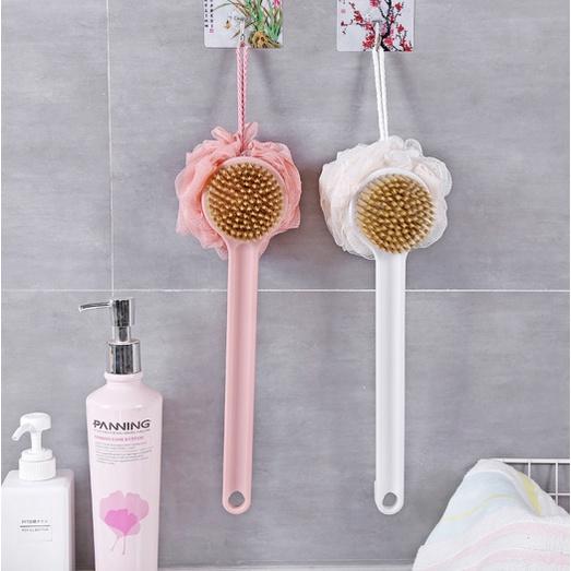 BÀN CHẢI CỌ LƯNG KÈM BÔNG TẮM XUẤT NHẬT ĐA NĂNG 2 ĐẦU KỲ CHÀ MASSAGE KHÔNG LÀM TỔN THƯƠNG DA