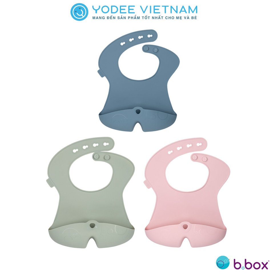 B.box Yếm ăn dặm silicone cao cấp có máng hứng chống thấm dễ vệ sinh cho bé