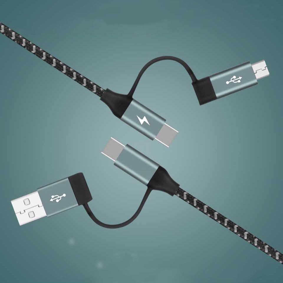 Cáp sạc đa năng 4 trong 1 Type-C/USB-A to Type-C/Micro USB Momax DC12 - Hàng chính hãng