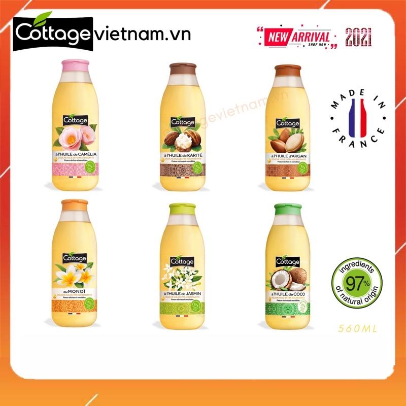 (Mẫu mới)-Hoa Nhài Sữa tắm Cottage của Pháp, phân phối chính hãng, dung tích 560ml