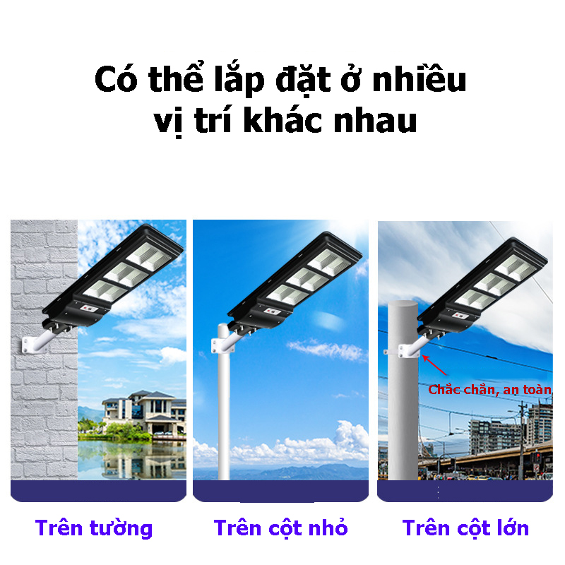 Đèn Năng Lượng Mặt Trời - Đèn LED - Cảm Biến Radar Thông Minh - Siêu Sáng - Chống Thấm Nước - 3 Mức Công Suất 120W, 180W, 240W -  Hàng Cao Cấp Có Điều Khiển Cầm Tay