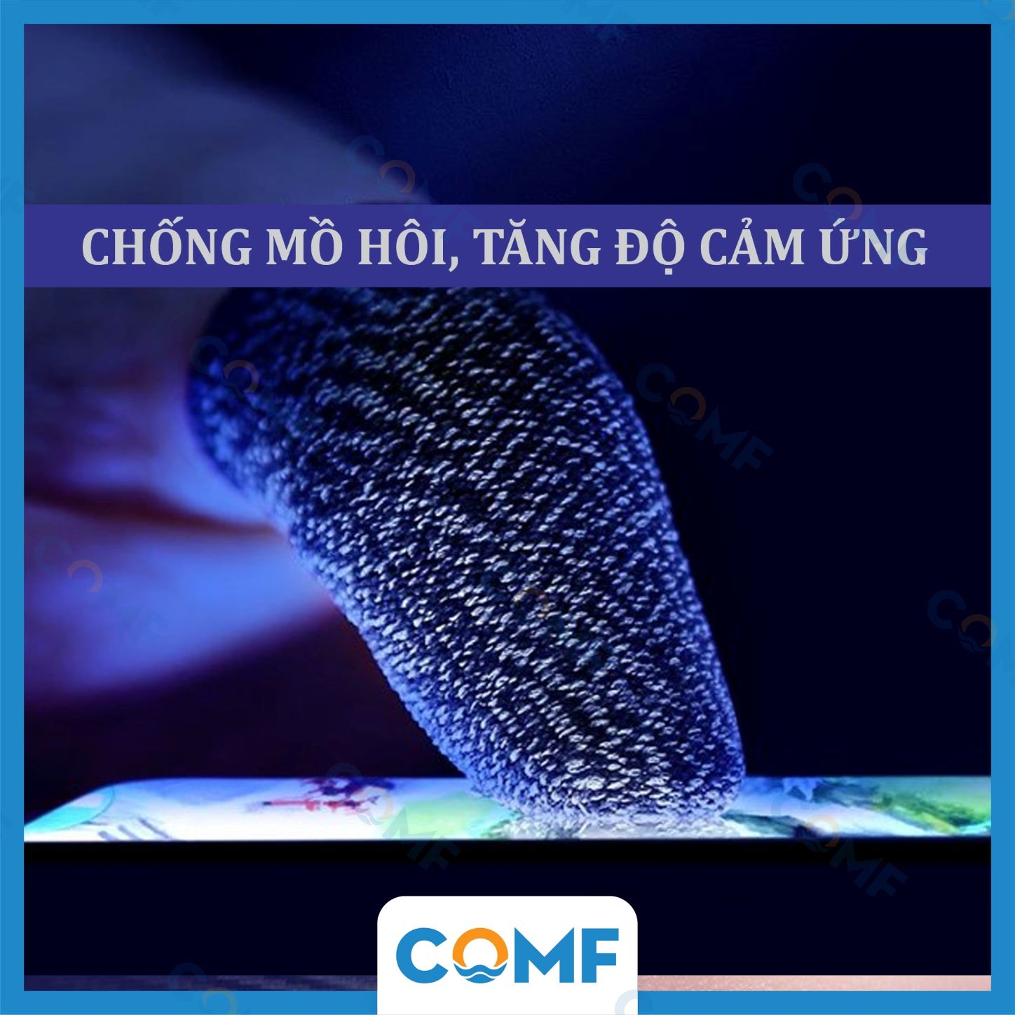 Găng Tay Chơi Game Trên Điện Thoại COMF Sợi Bạc Công Nghệ Dệt 24 Kim - Hàng Chính Hãng