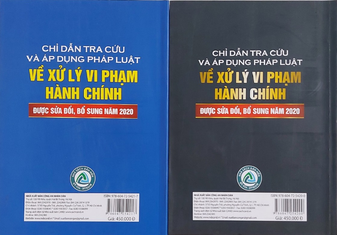 Combo 2 quyển sách Chỉ Dẫn Tra Cứu và Áp Dụng Pháp Luật Về Xử Lý Vi Phạm Hành Chính được sửa đổi, bổ sung năm 2020