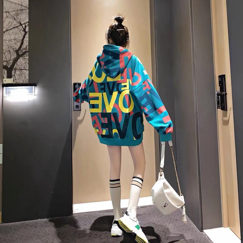 ÁO KHOÁC NỈ FORM RỘNG NỮ IN CHỮ NHIỀU MÀU SIÊU CUTE