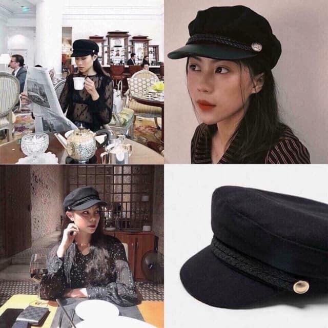 Mũ Baret/mũ nồi đen thời trang/mũ thuỷ thủ Hàn Quốc