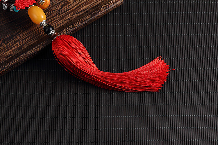 Dây treo trang trí - Dây treo phong thủy bằng gỗ gụ hình đôi Đức Phật Di Lặc 201