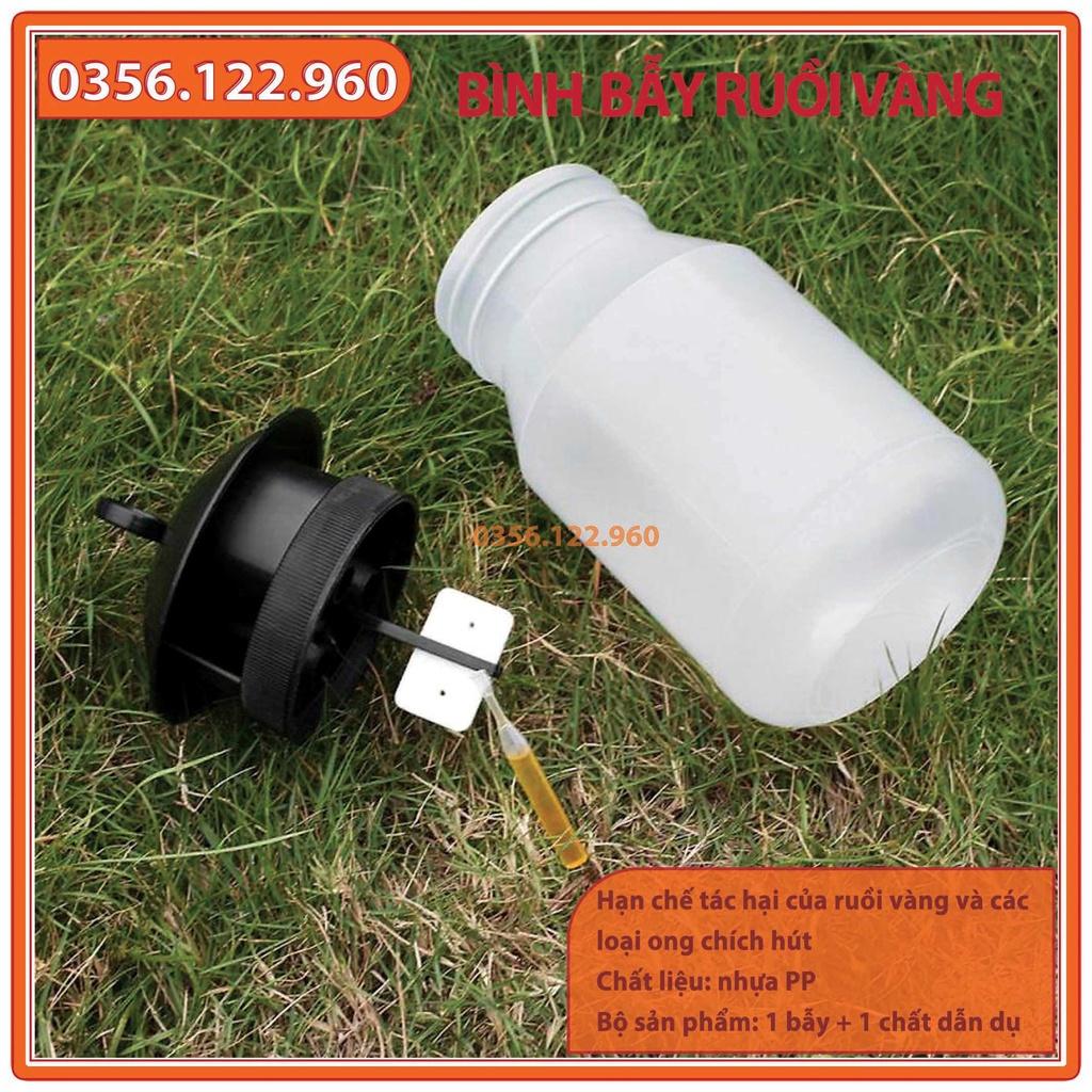 Set 5 Dụng cụ bẫy Ruồi vàng + chất dẫn dụ, Bình bẫy Ruồi Muỗi Ong, Chai bẫy Ruồi Dấm hiệu quả
