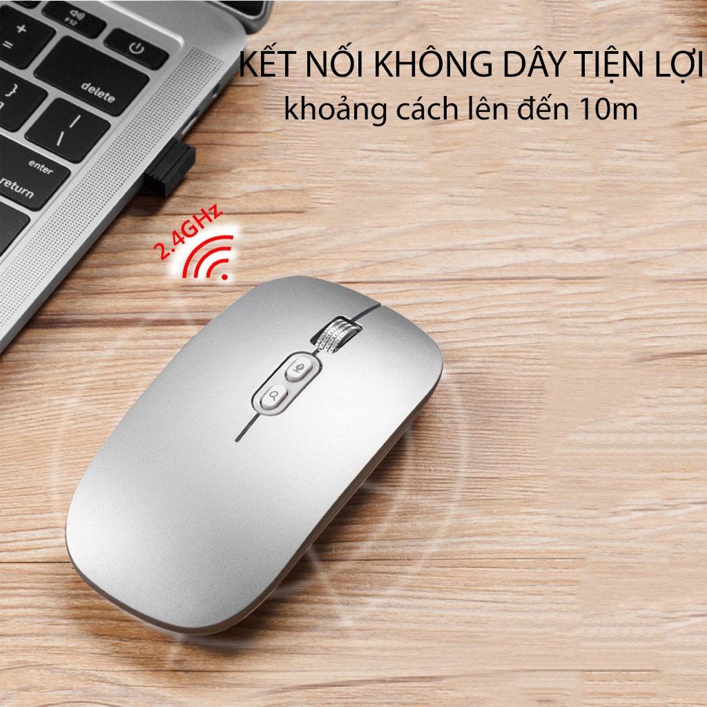 Chuột bluetooth PIXLINK P103BL 2 chế độ sạc pin siêu mỏng không gây tiếng ồn chuyên dùng cho Máy tính, pc, Laptop, Tivi Hàng Chính Hãng