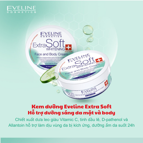 Kem Dưỡng Trắng Da Mặt Và Toàn Thân Eveline Extra Soft Whitening 175ml