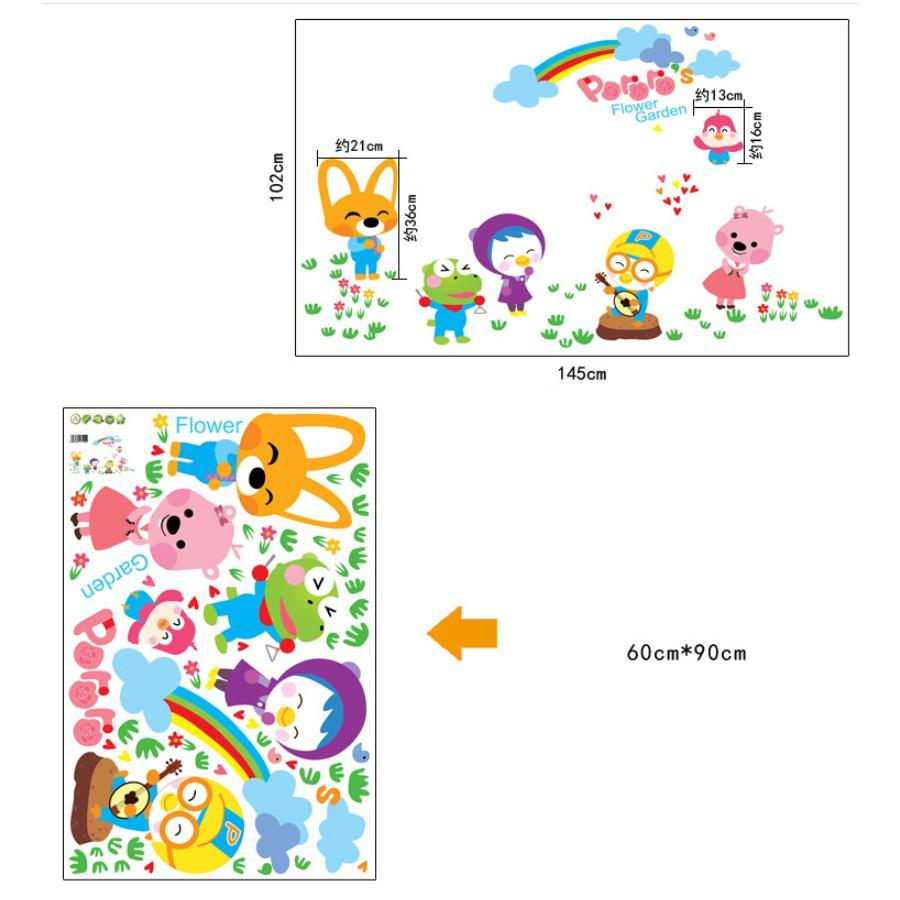 Decal trang trí tường - Gấu thỏ vui chơi sắc màu cùng bé
