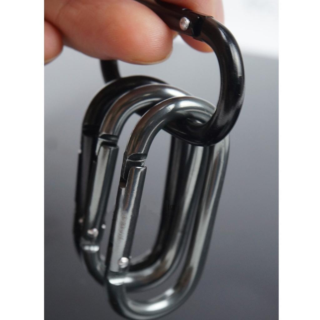 10x Locking Carabiner Clip Snap Hook Spring Karabiner Small Keychain Black