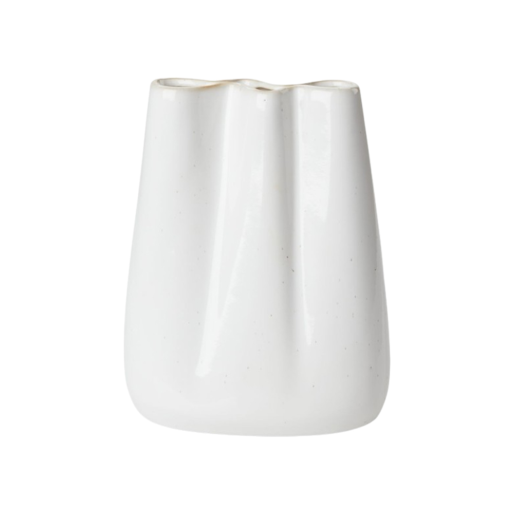 Lọ hoa | JYSK Carlo | gốm | trắng | R13xD8xC17cm