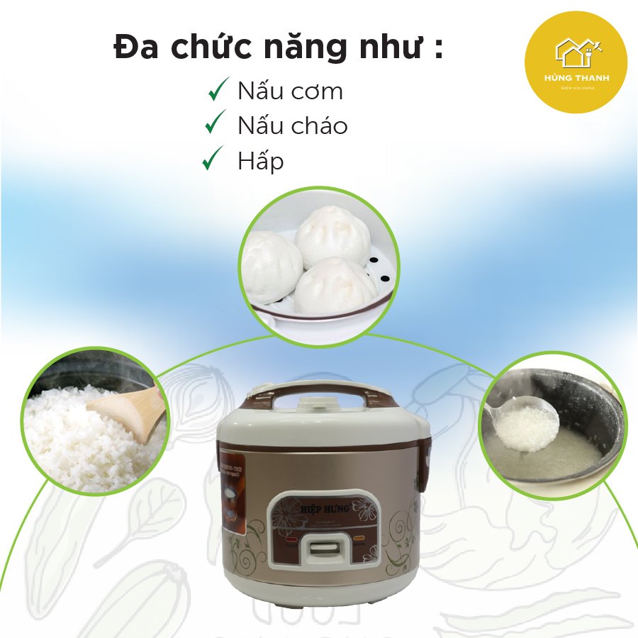 [Sản Phẩm Hot 2020] Nồi Cơm Điện Hiệp Hưng Cao Cấp HHCC-01 Lòng Niêu Dung Tích 1.8 L Đáp Ứng Nhu Cầu Gia Đình 4-6 Người