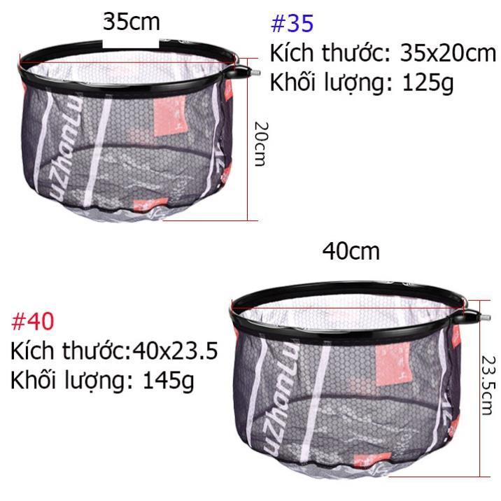 Mặt Vợt Cá Carbon vành tròn 35cm 40cm Chuyên Câu Đơn Câu Đài LK-2