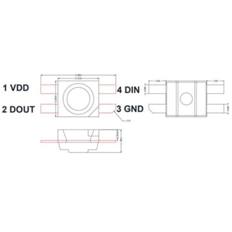 100 Chip Đèn LED SK6812 MINI-E RGB SK6812 3228 SMD Nhiều Màu Sắc