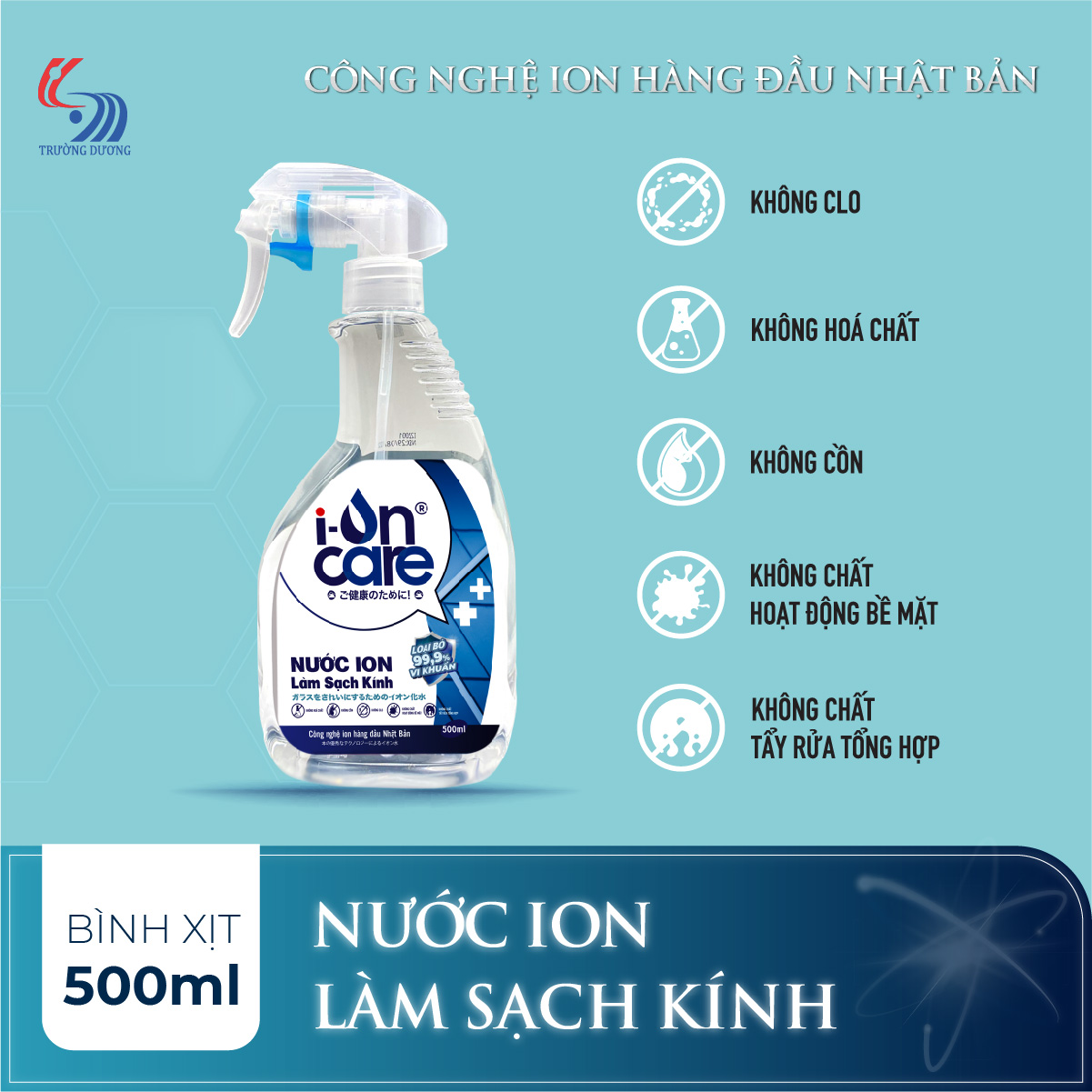Nước ION làm sạch kính I-ONCARE