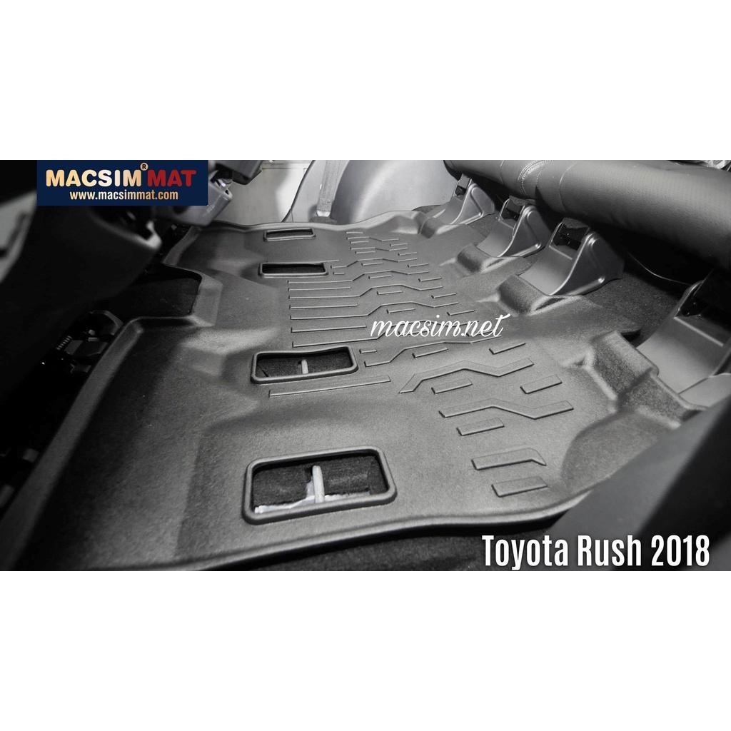 Thảm lót sàn xe ô tô Toyota Rush 2017+Nhãn hiệu Macsim chất liệu nhựa TPV cao cấp màu đen 3 hàng ghế