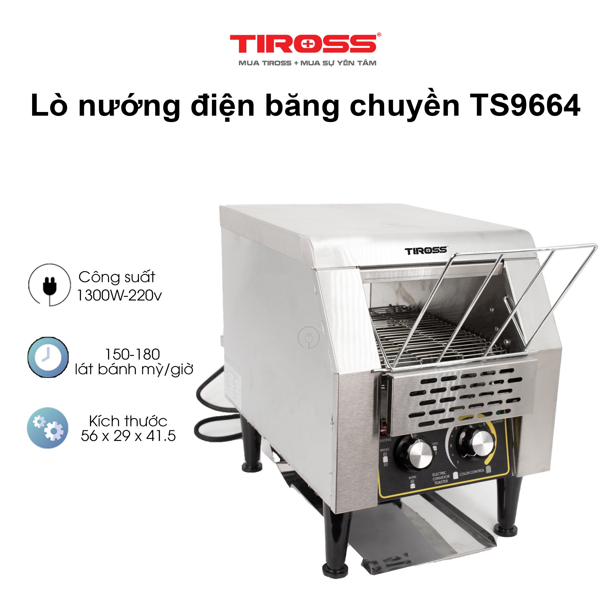 Lò nướng điện băng chuyền Tiross TS9664- Hàng chính hãng