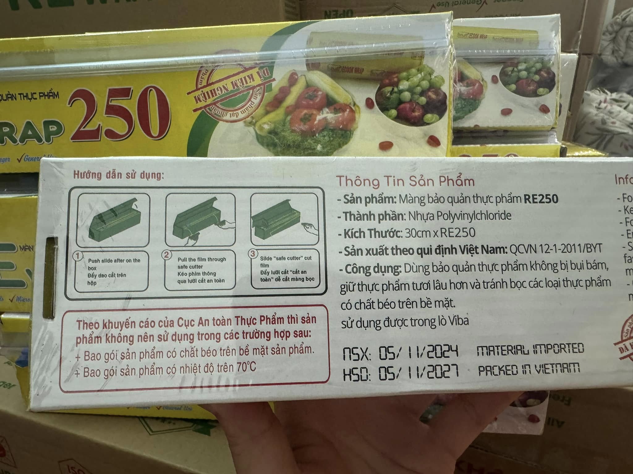 Màng Bọc Thực Phẩm Rerwrap 250 Size 30cm x 50m - Nhựa PVC An Toàn Vệ Sinh