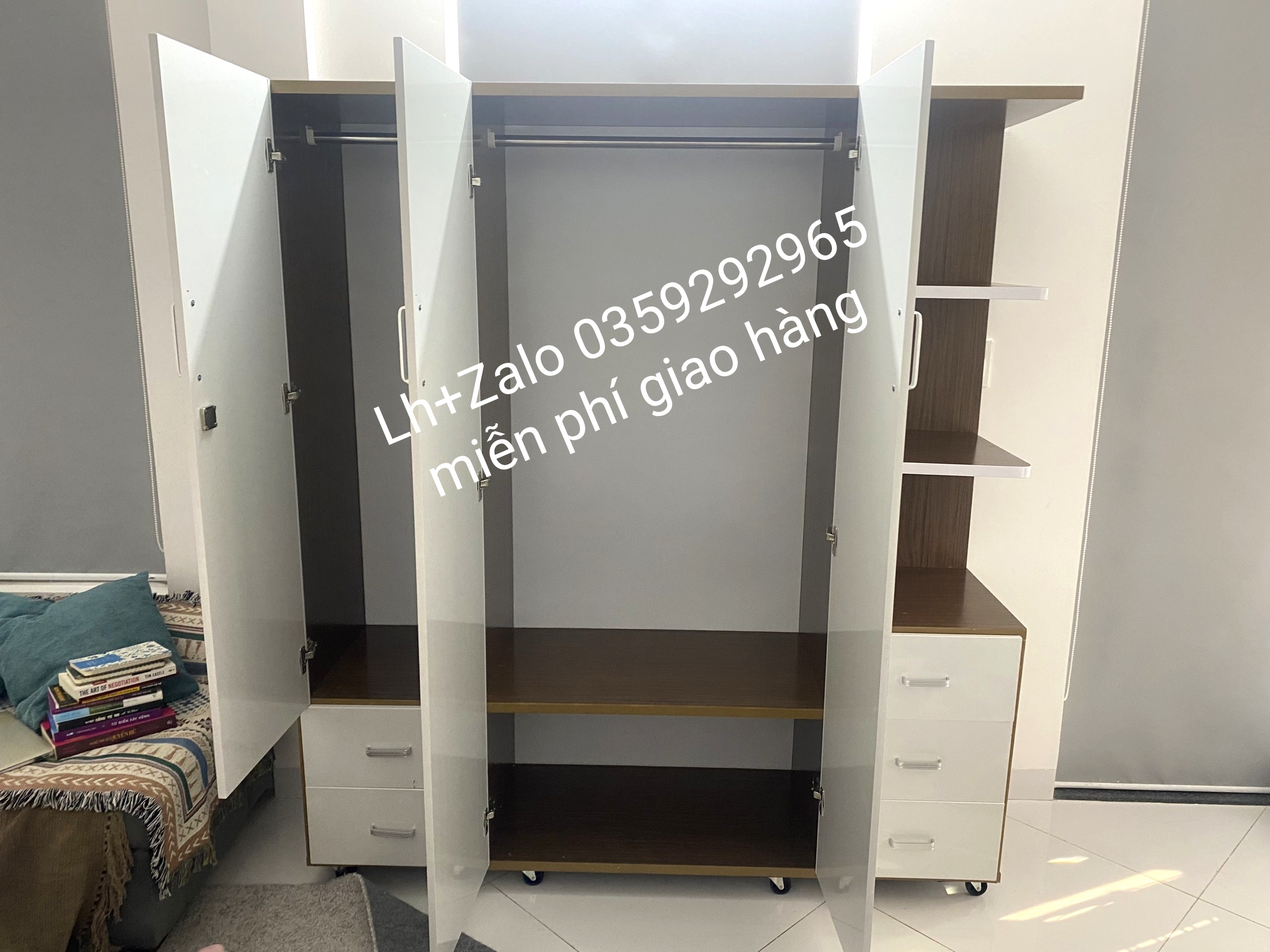 Tủ nhựa đài Loan 3 cánh 1 kệ