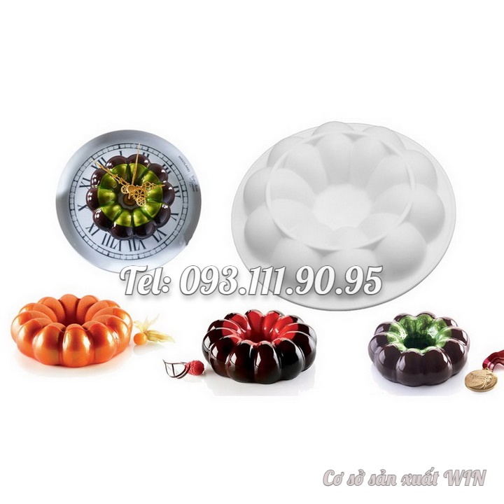 Khuôn silicon làm đế bánh, rau câu tròn hình bí ngô - Loại 21 cm - Mã số 1167