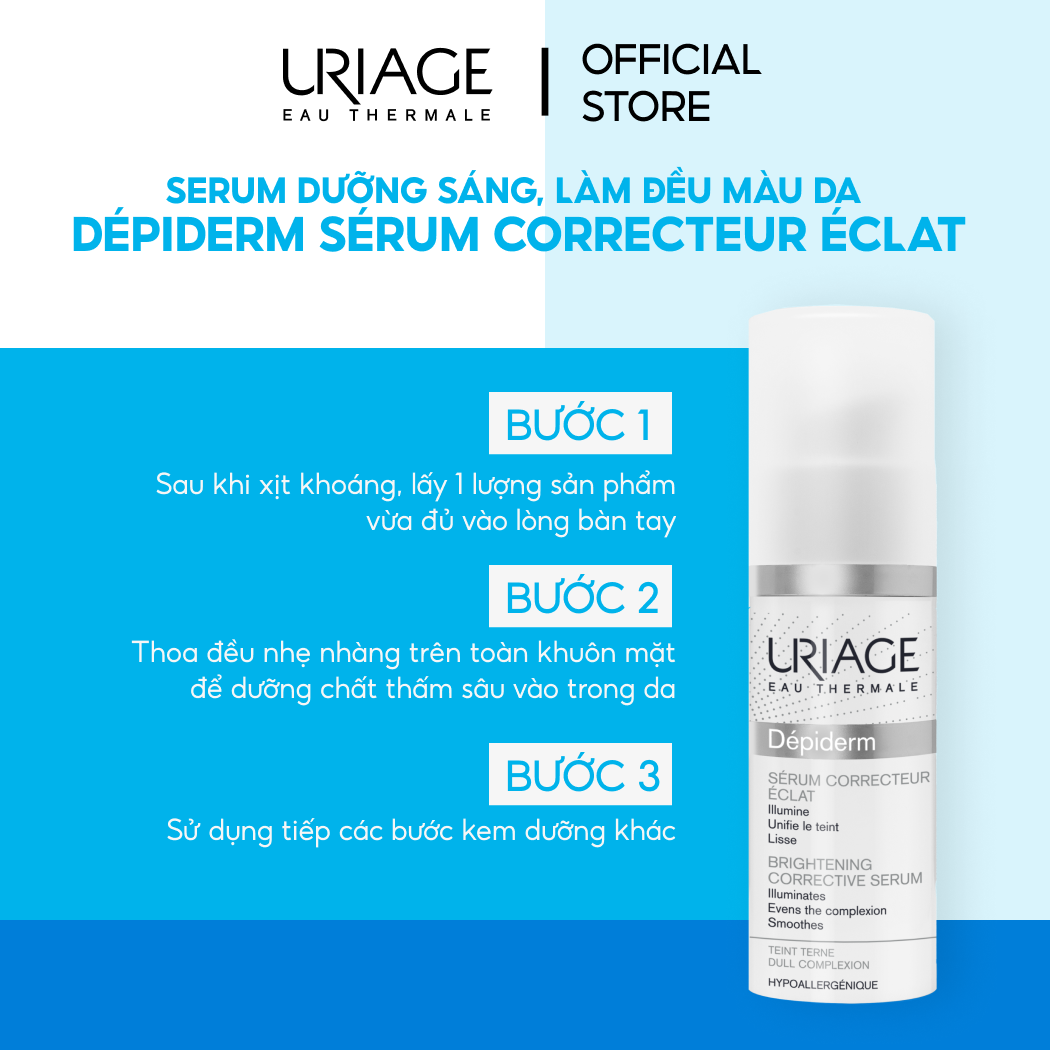 Serum dưỡng sáng, làm đều màu da URIAGE DÉPIDERM SÉRUM CORRECTEUR ÉCLAT 30ml