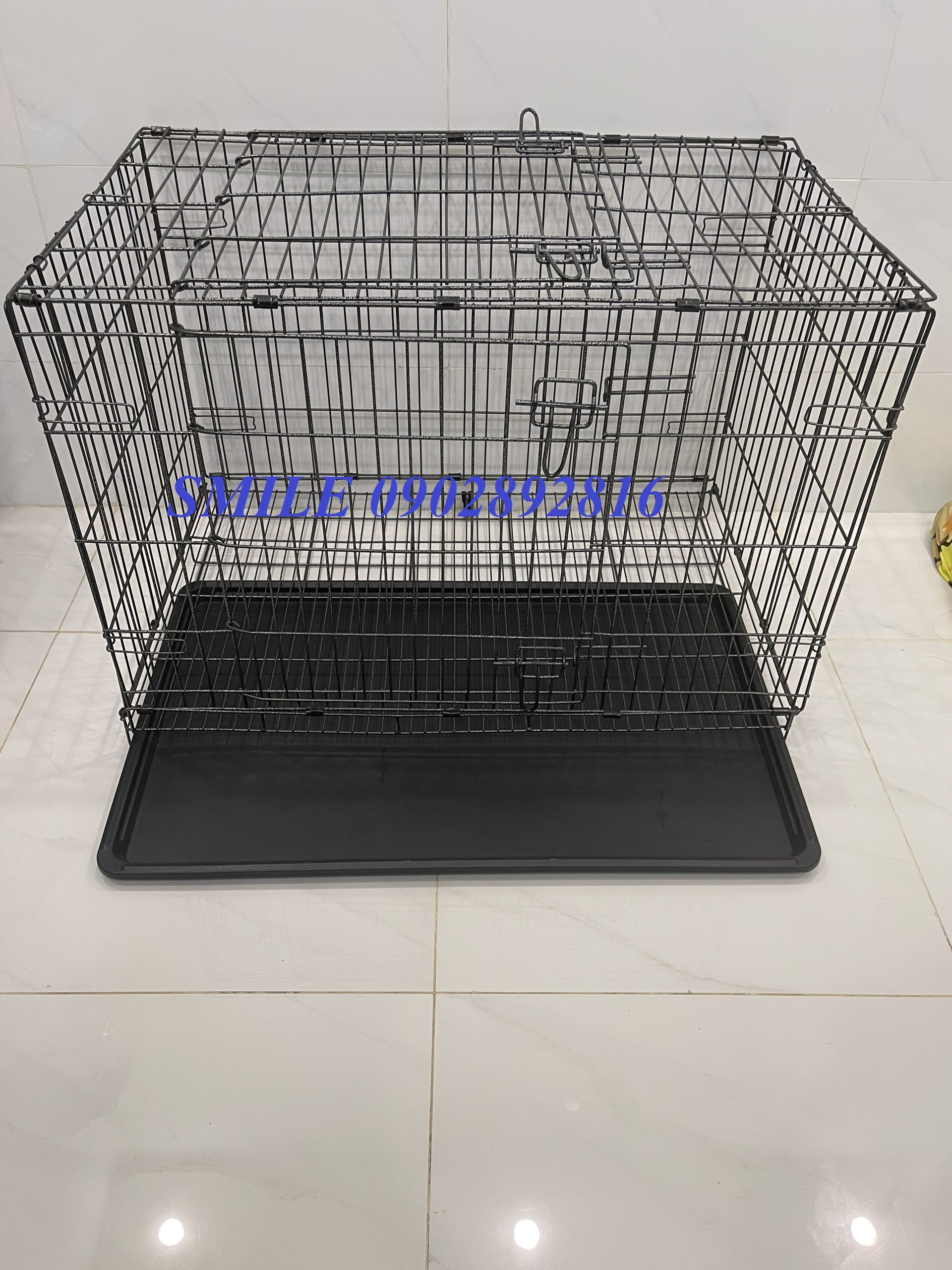 CHUỒNG CHÓ VÂN ĐÁ SIZE LỚN NAN SIÊU DÀY 90X60X65CM GẤP GỌN TIỆN LỢI DÀNH CHO PET LỚN