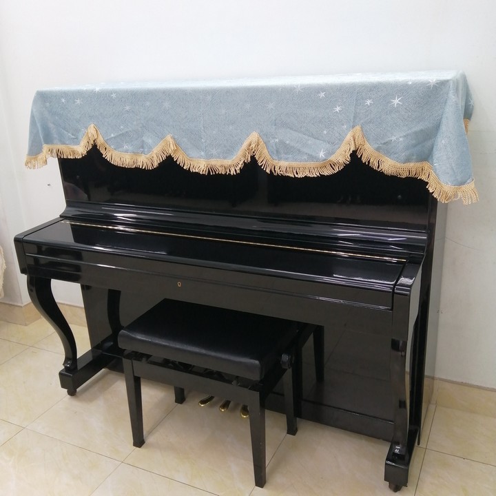 KHĂN PHỦ ĐÀN PIANO CƠ MÀU XANH NGÔI SAO BẠCH KIM