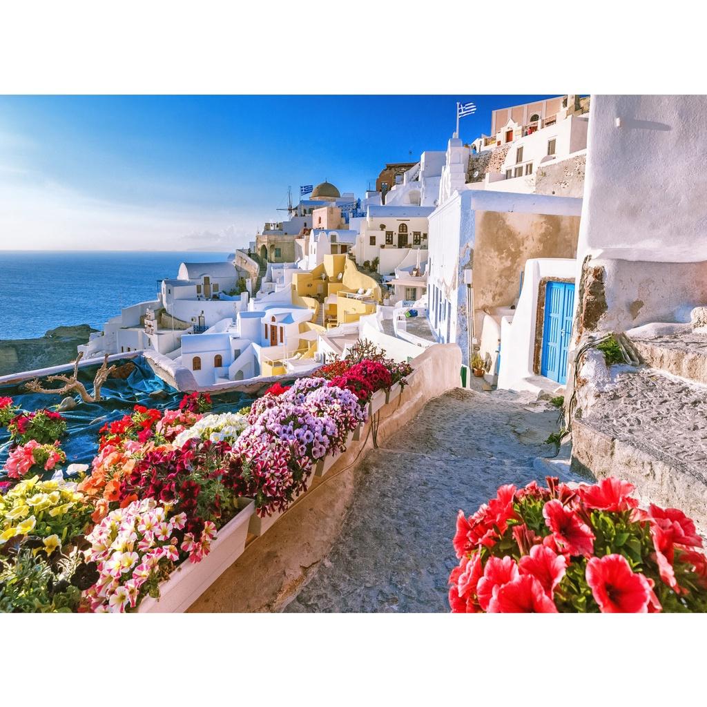 Tranh ghép hình 1000 mảnh 2cm khổ 54×74 – Tranh xếp hình Puzzle cao cấp Oia village, Santorini