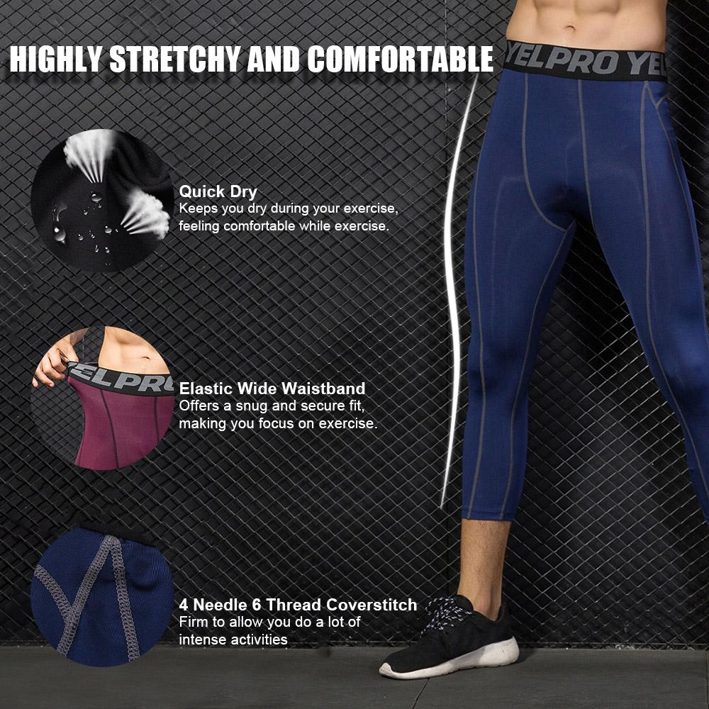 Quần legging nam tập luyện thể dục thể thao, chất liệu vải co giãn, giúp bạn linh hoạt khi vận động