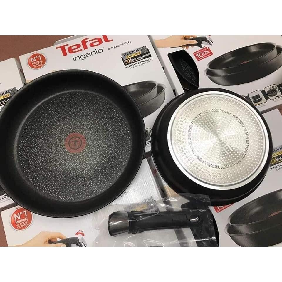 Set Chảo Chống Dính Tefal Tay Rời, Size 24/28cm, Dẫn Nhiệt Tốt, Dùng Cho Mọi Loại Bếp, Made In France, Hàng Chính Hãng