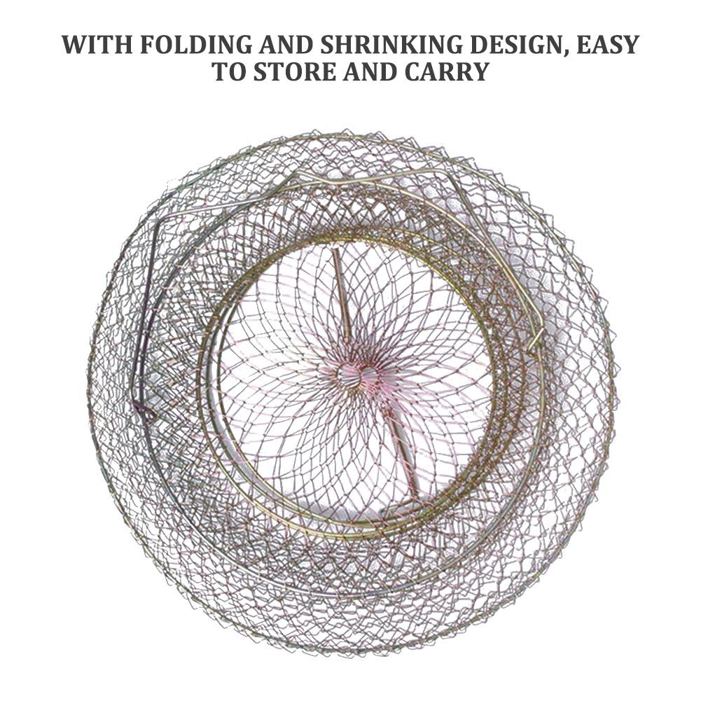 Foldable Metal Wire Fishing Net Cage Iron Wire Basket For Crabs Squid Shrimp Fishing Accessory
