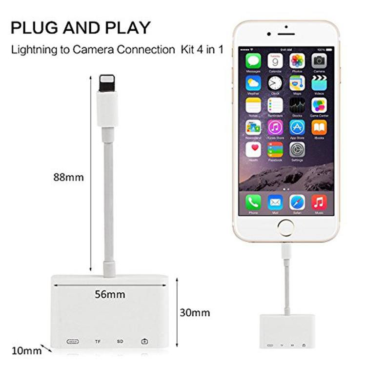 Cáp OTG lighning 4 in 1 cho Iphone Ipad