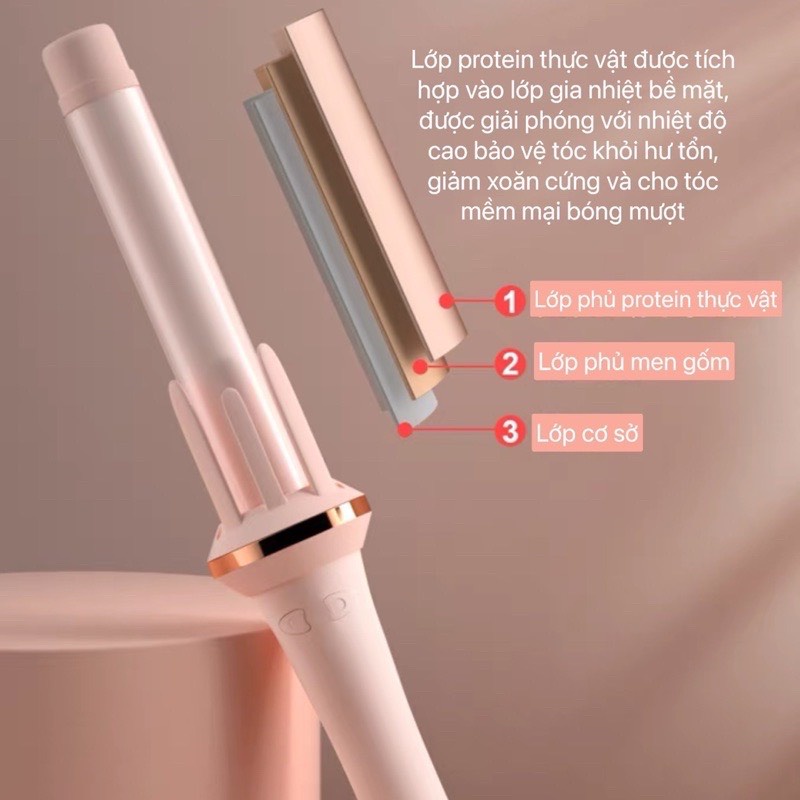 Máy Uốn Tóc Xoăn Tự Động Hair Curler 3 Cấp Độ Nhiệt Uốn Lọn Hàn Quốc Thời Trang