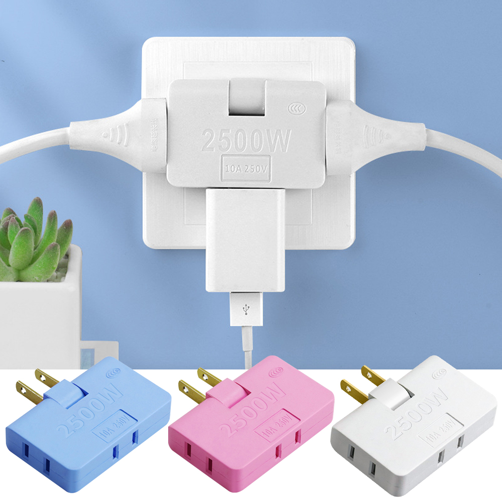 Bộ Chia Ổ Cắm Điện Dẹp 1 Ra 3 2500W Xoay 180 Độ