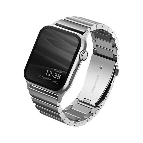 HÀNG CHÍNH HÃNG - Dây dành cho Đeo Apple Watch UNIQ Strova Steel Link Band Series 1/8/SE (44/42/45MM) Chính Hãng Vật Liệu Thép 304 Bền Chắc