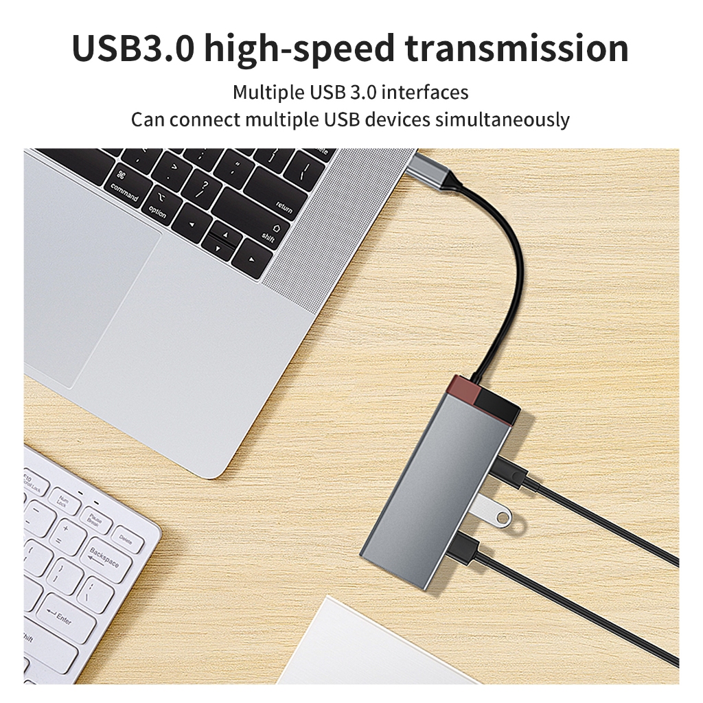 Bộ HUB TEEMO PC Gentlemen Chia 12 Cổng USB Type C To HDMI PD Dùng Cho Laptop Surface Macbook IPad Điện Thoại - Hàng Chính Hãng