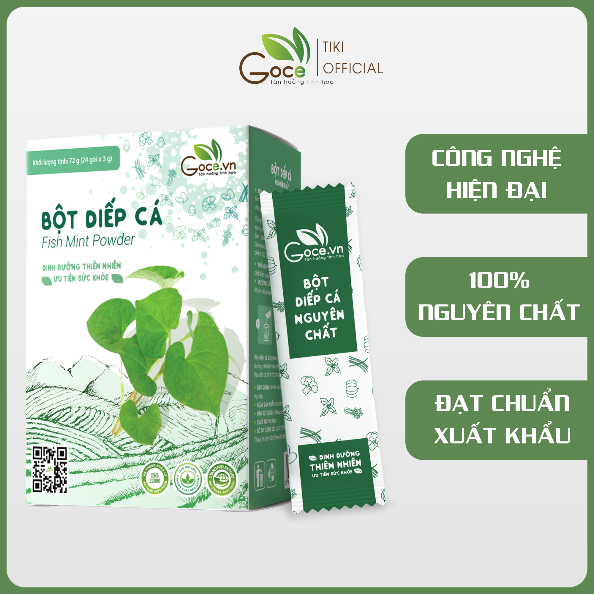 Bột diếp cá nguyên chất Goce - 72g (24 gói x 3g)