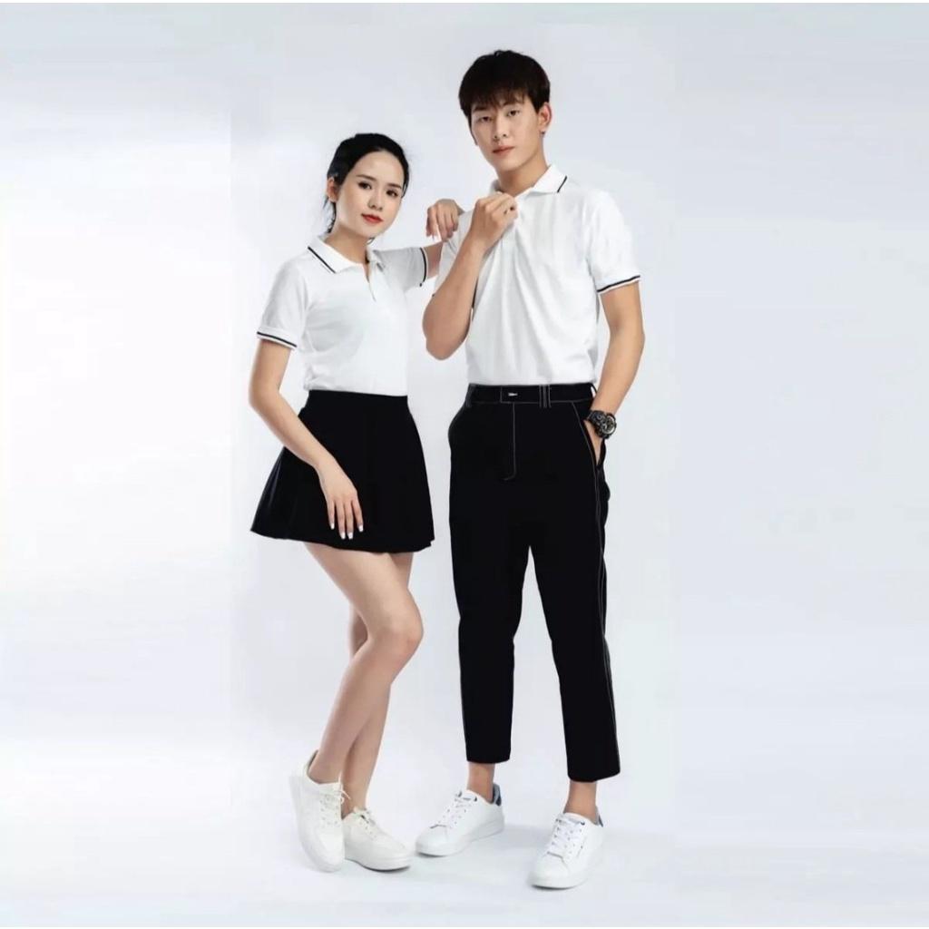 Áo thun polo nam nữ vải cotton cá sấu form rộng nhiều màu đủ size